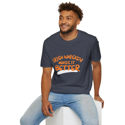 Irish Whiskey makes it better OGfont DKcolors Unisex T-Shirt by cypherpunkgear.com