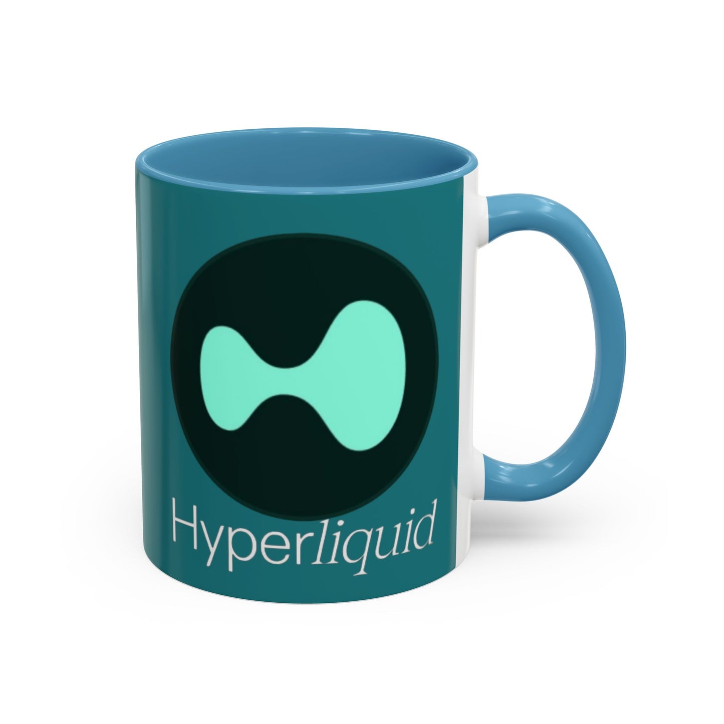 Hyperliquid White font Hyperliquid Accent Mug by cypherpunkgear.com