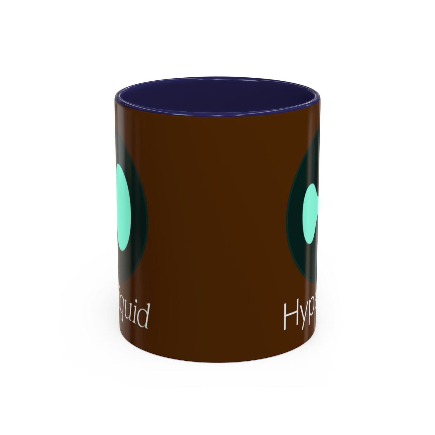 Hyperliquid White font Brown Accent Mug by cypherpunkgear.com