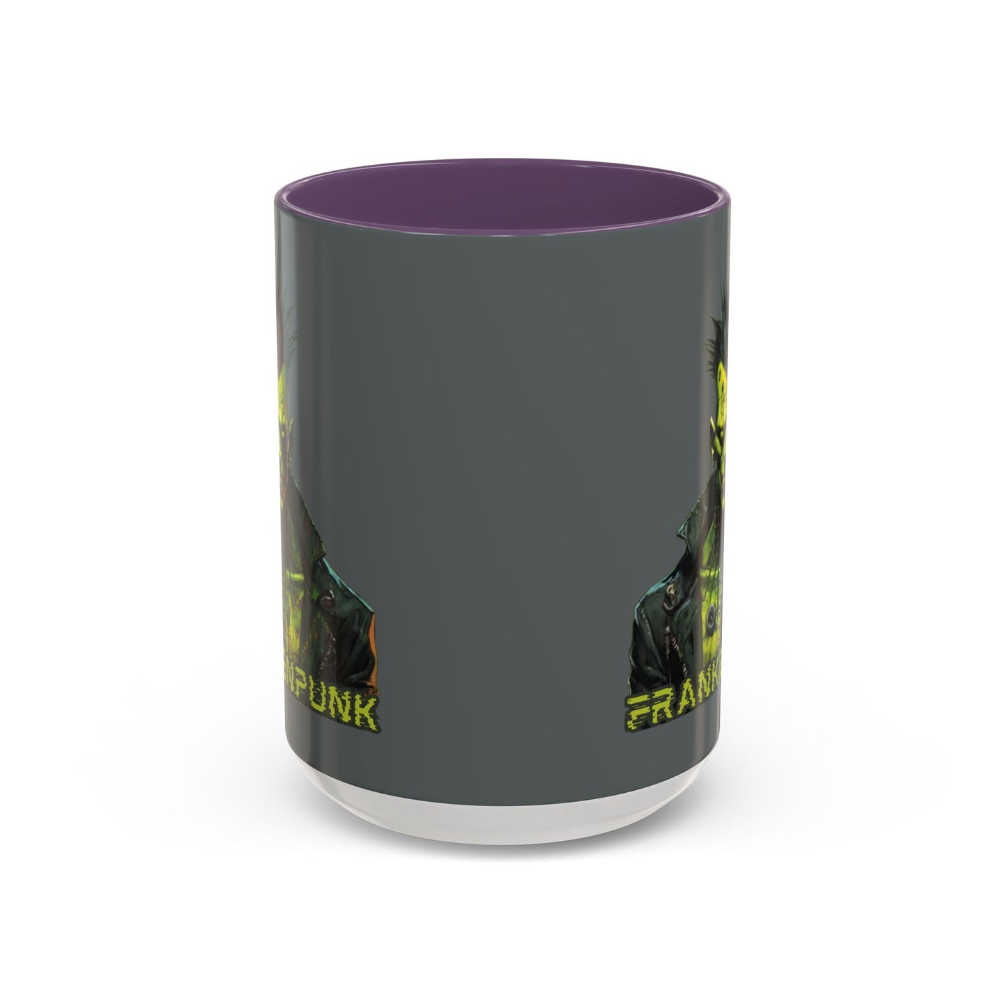 Frankenpunk Grey Accent Mug by CreepyCrafts.boo