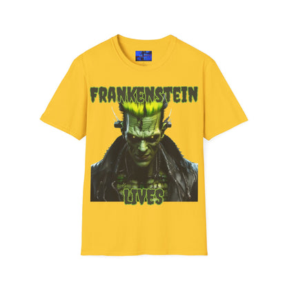 Frankenstein Lives LTcolors Unisex T-Shirt by cypherpunkgear