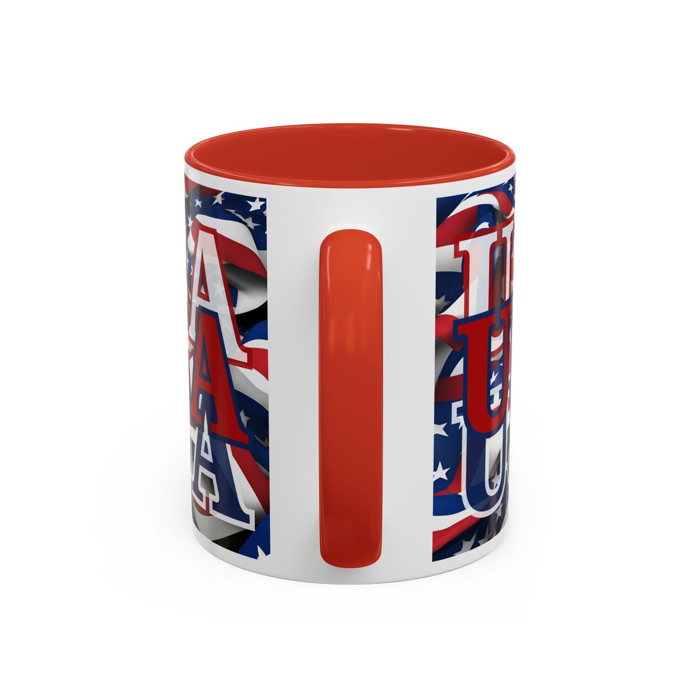 USA Red font Center Patriot Accent Mug by cypherpunkgear.com
