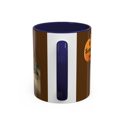 Is it Samhain yet? Skeleton's Pumpkin Brown Accent Mug by CreepyCrafts.boo