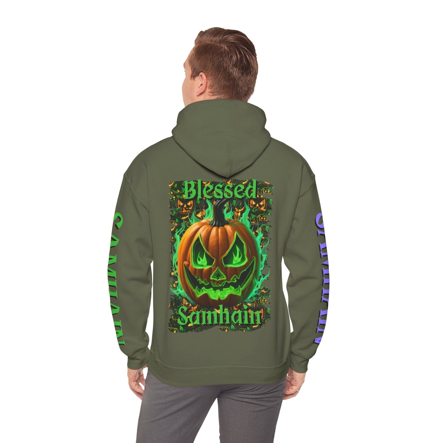 Blessed Samhain Green Jack Hoodie Unisex Hooded Sweatshirt by CreepyCrafts.boo