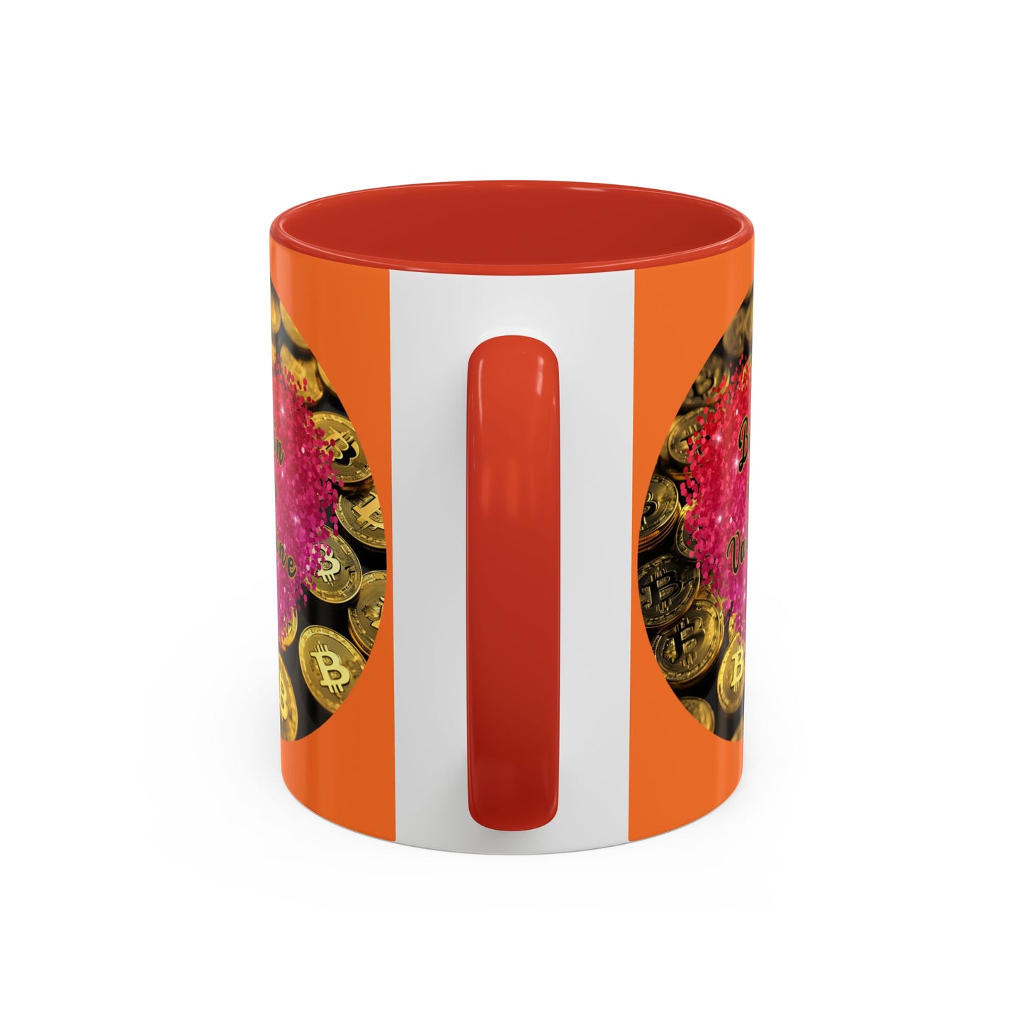 Bitcoin is My Valentine Orange Accent Mug by cypherpunkgear.com