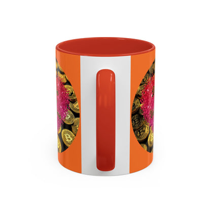 Bitcoin is My Valentine Orange Accent Mug by cypherpunkgear.com