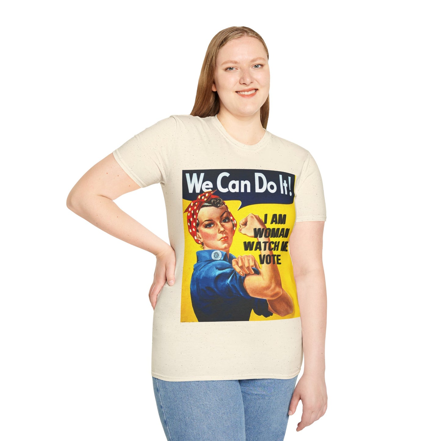 I Am Woman Watch Me Vote Rosie Light colors Unisex T-Shirt by cypherpunkgear.com