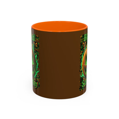 Blessed Samhain Green Jack Brown Accent Mug by CreepyCrafts.boo