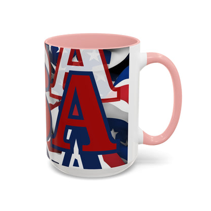 USA! USA! USA RDfont Patriot Accent Mug by cypherpunkgear