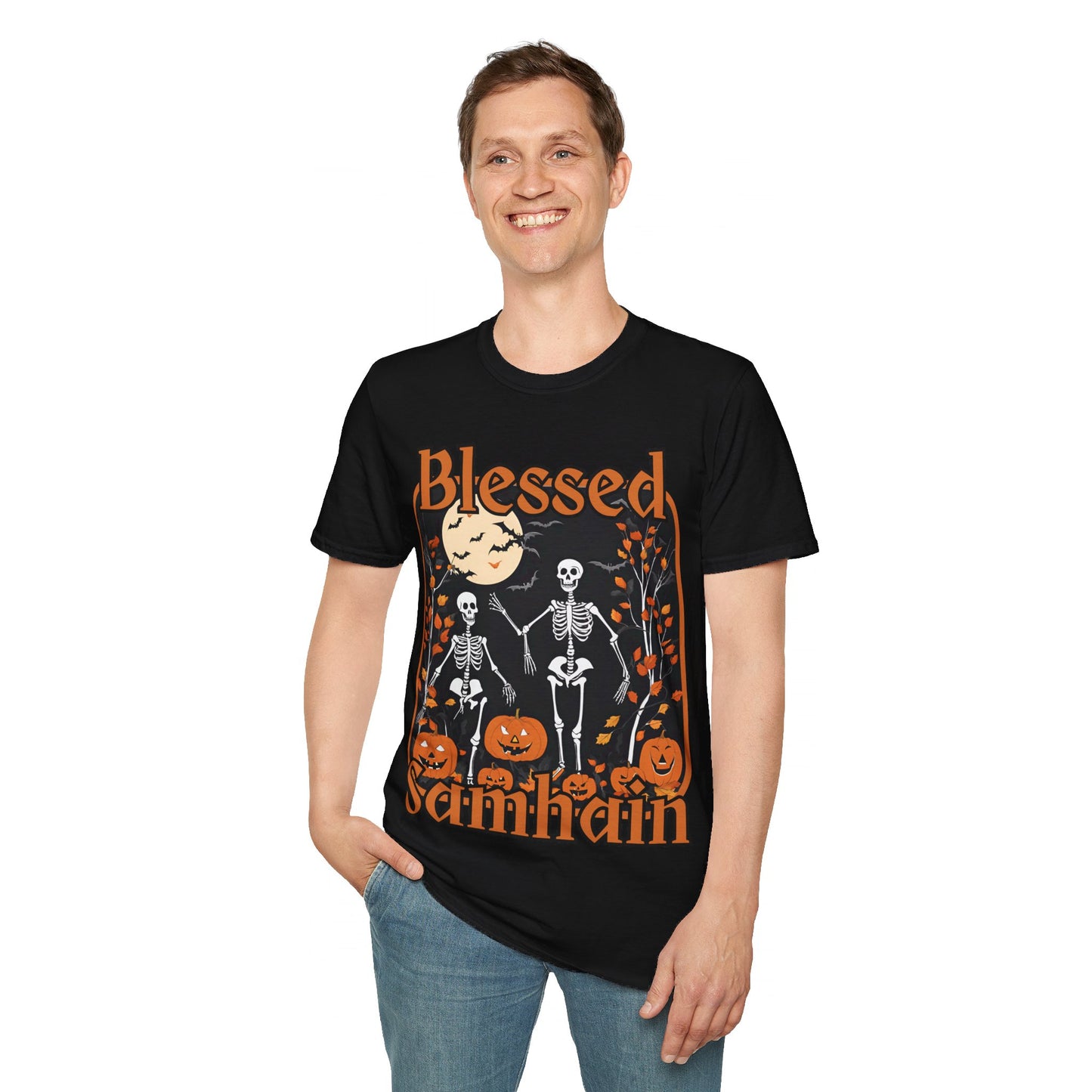 Spooktacular Skeletons of Samhain DKcolors Unisex T-Shirt by cypherpunkgear