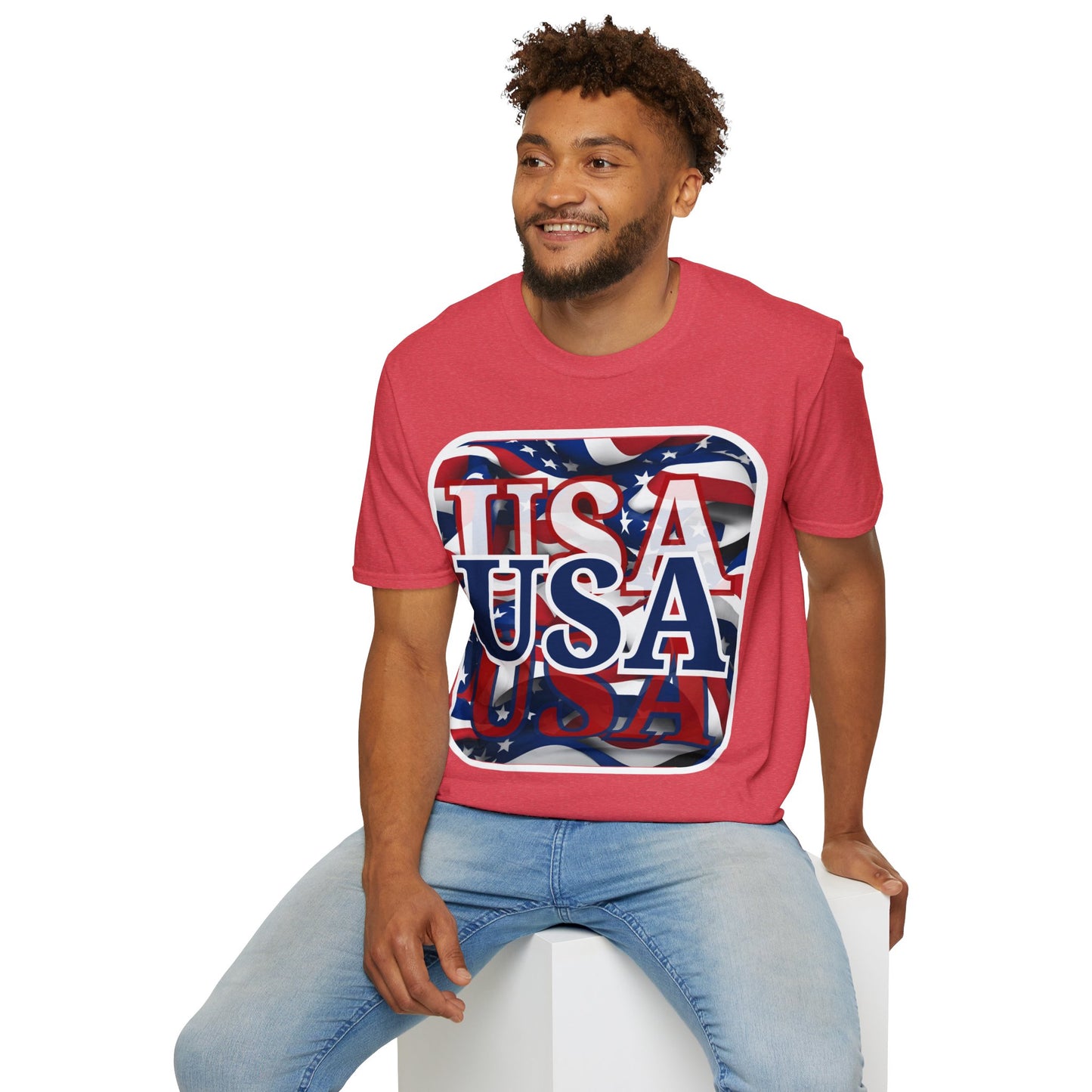 Red White and BLUE USA Patriot LTcolors Unisex T-Shirt by cypherpunkgear