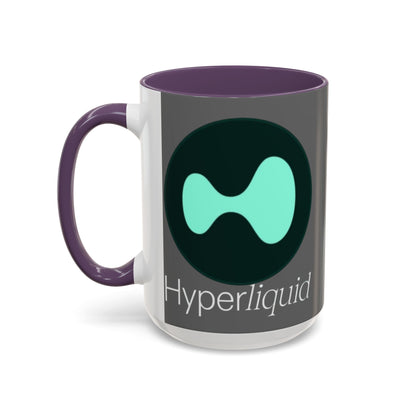 Hyperliquid White font Grey Accent Mug by cypherpunkgear.com