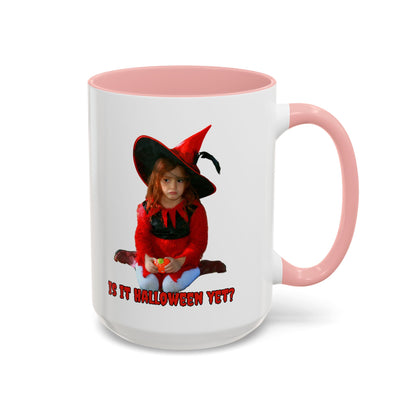Is it Halloween yet? White Accent Mug by CreepyCrafts.boo