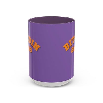 Bitcoin 2009 Light Purple Accent Mug by cypherpunkgear.com