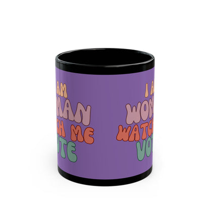 I Am Woman Watch Me Vote Light Purple Mug by cypherpunkgear.com