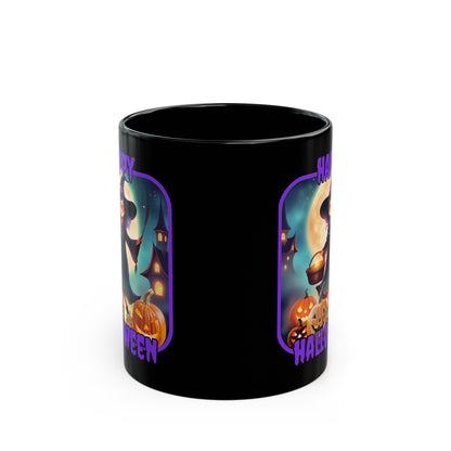 Happy Halloween Little Witch PRfont Black Mug by cypherpunkgear