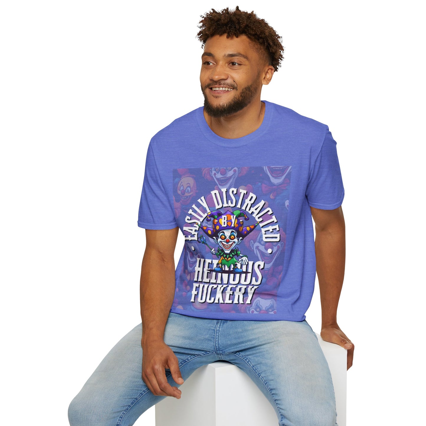 Easily Distracted by Heinous Fuckery Little Jincs Light colors Unisex T-Shirt by cypherpunkgear.com
