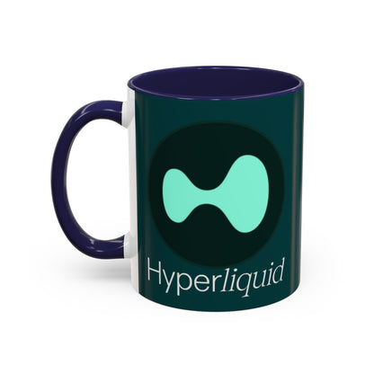Hyperliquid White font Dark Hyperliquid Accent Mug by cypherpunkgear.com
