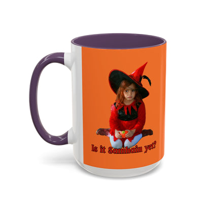 Is it Samhain yet? Orange Accent Mug by CreepyCrafts.boo