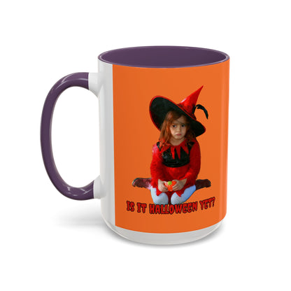 Is it Halloween yet? Orange Accent Mug by CreepyCrafts.boo