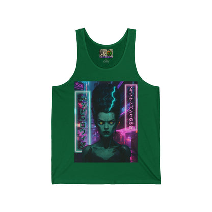 Bride of Frankenpunk Unisex Jersey Tank Top by CreepyCrafts.boo