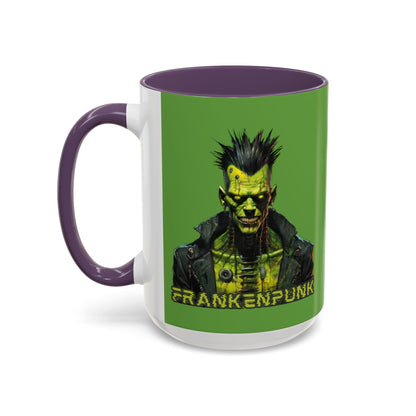 Frankenpunk Green Accent Mug by CreepyCrafts.boo
