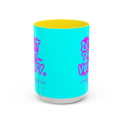 Don't Trust...Verify. Cyan Accent Mug by cypherpunkgear.com