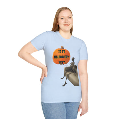 Is it Halloween yet? Skeleton's Pumpkin Light colors Unisex T-Shirt by CreepyCrafts.boo