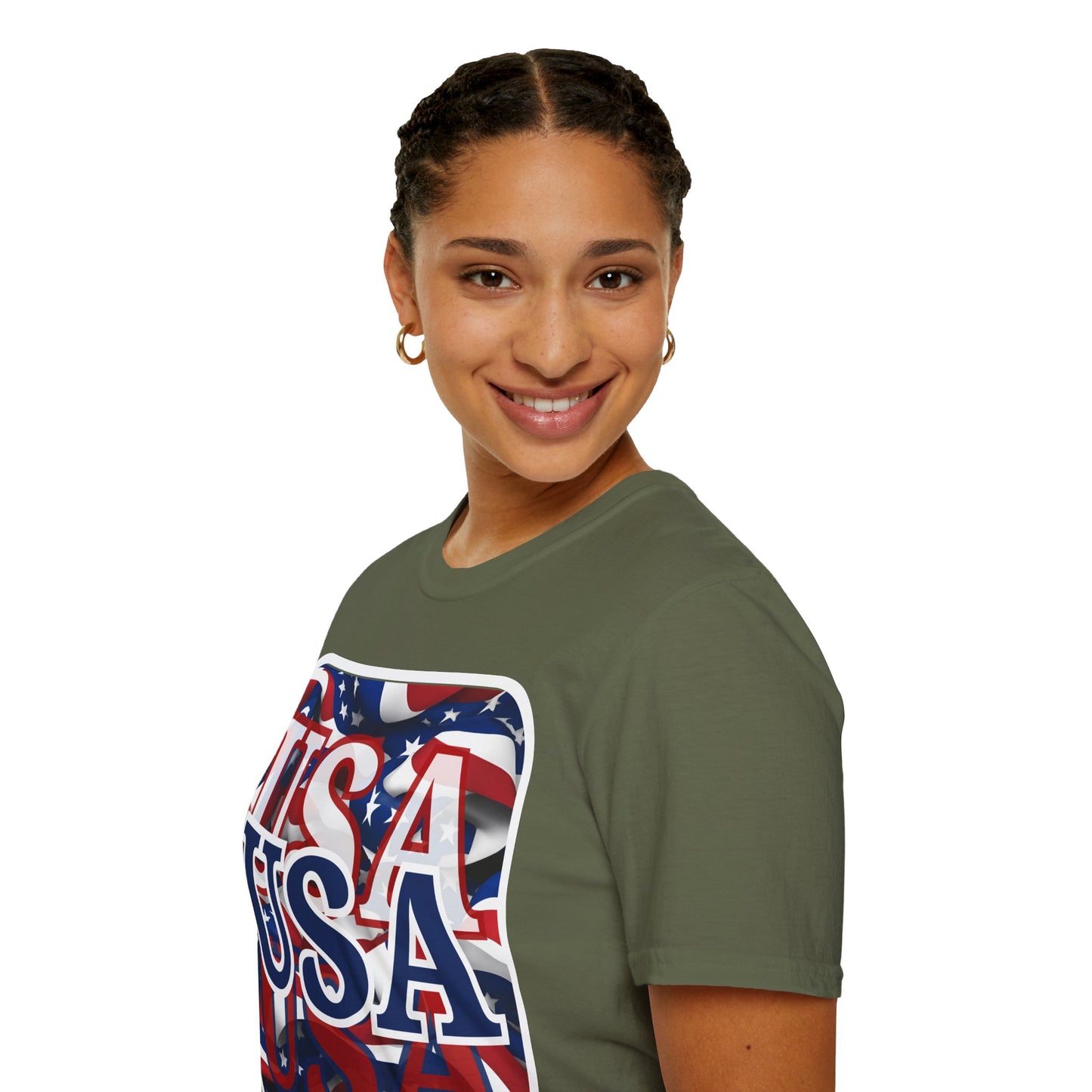 Red White and BLUE USA Patriot Dark colors Unisex T-Shirt by cypherpunkgear.com