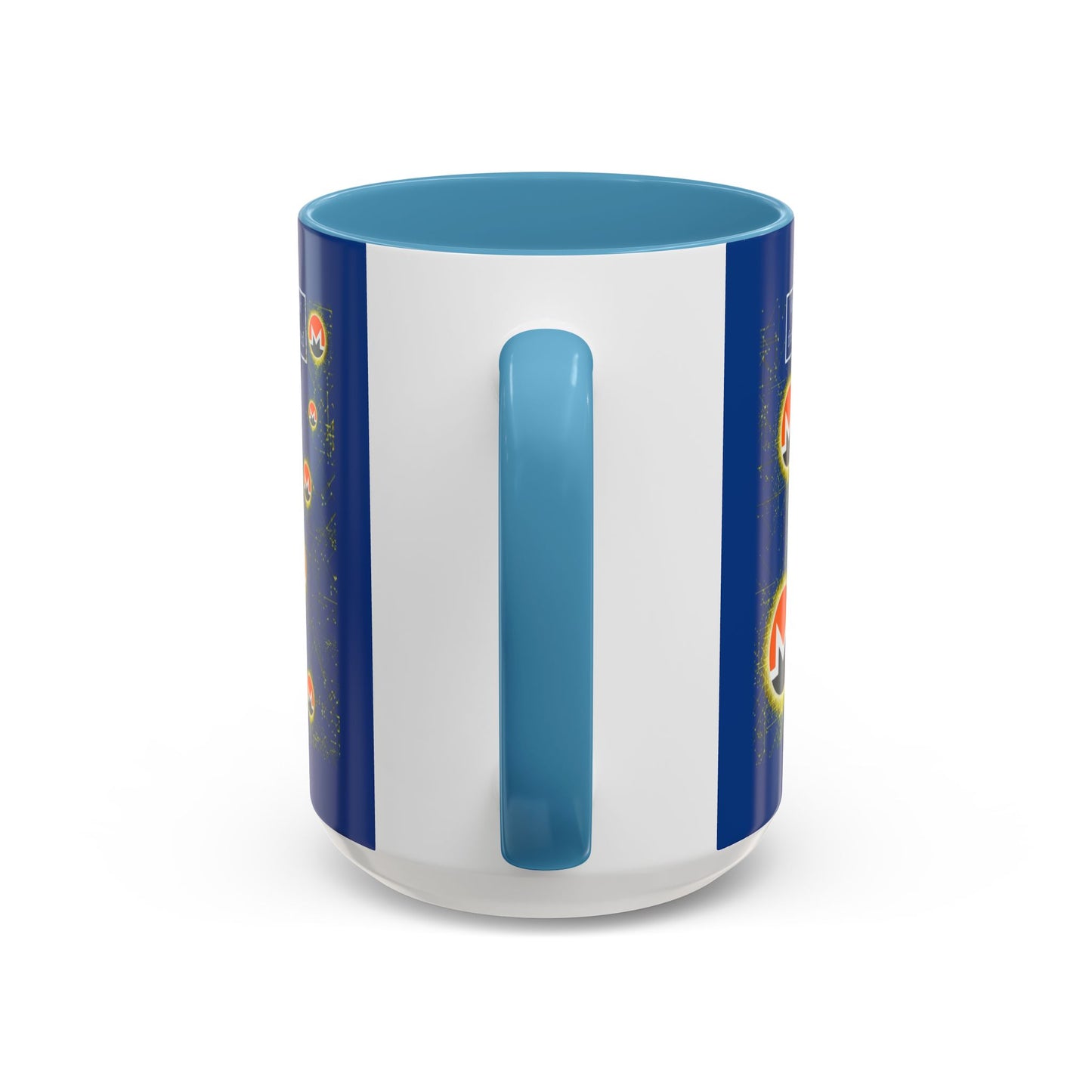 Monero (XMR) don't assume your freedoms are assured Blue Accent Mug by cypherpunkgear.com