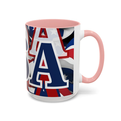 USA! USA! USA BLfont Patriot Accent Mug by cypherpunkgear