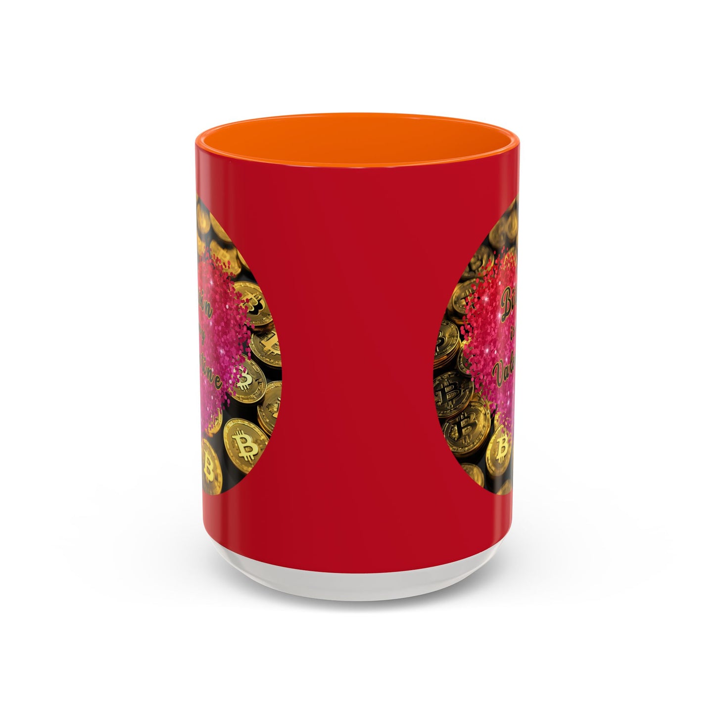 Bitcoin is My Valentine Red Accent Mug by cypherpunkgear.com