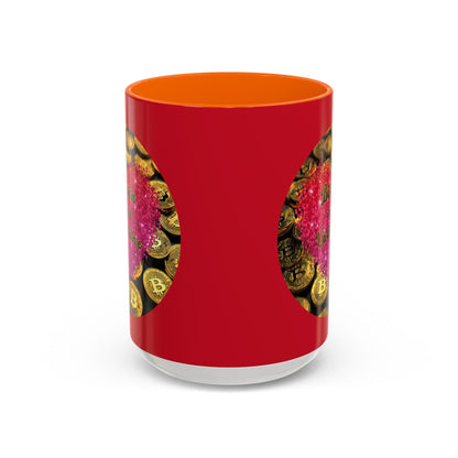 Bitcoin is My Valentine Red Accent Mug by cypherpunkgear.com