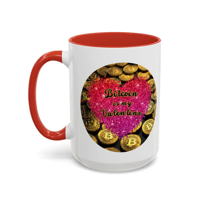 Bitcoin is My Valentine White Accent Mug by cypherpunkgear.com