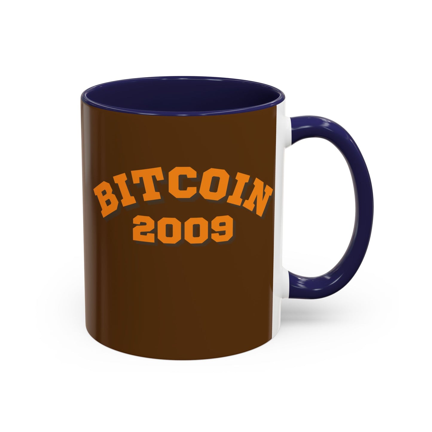 Bitcoin 2009 Brown Accent Mug by cypherpunkgear.com