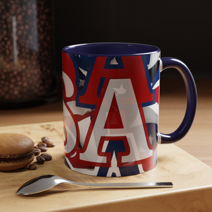 USA! USA! USA WHfont Patriot Accent Mug by cypherpunkgear