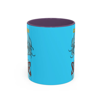 Caution, Savage Light Blue Accent Mug by cypherpunkgear.com