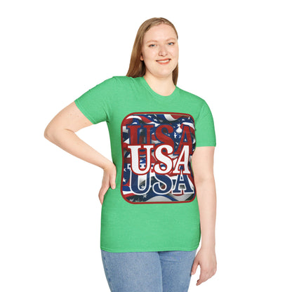 Red WHITE and Blue USA Patriot Dark colors Unisex T-Shirt by cypherpunkgear.com