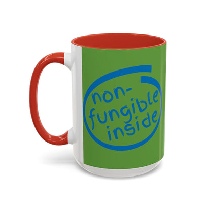 Non-Fungible Inside Green Accent Mug by cypherpunkgear.com