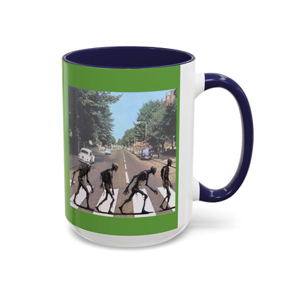 2-sided, Scabby Road Green Accent Mug by CreepyCrafts.boo