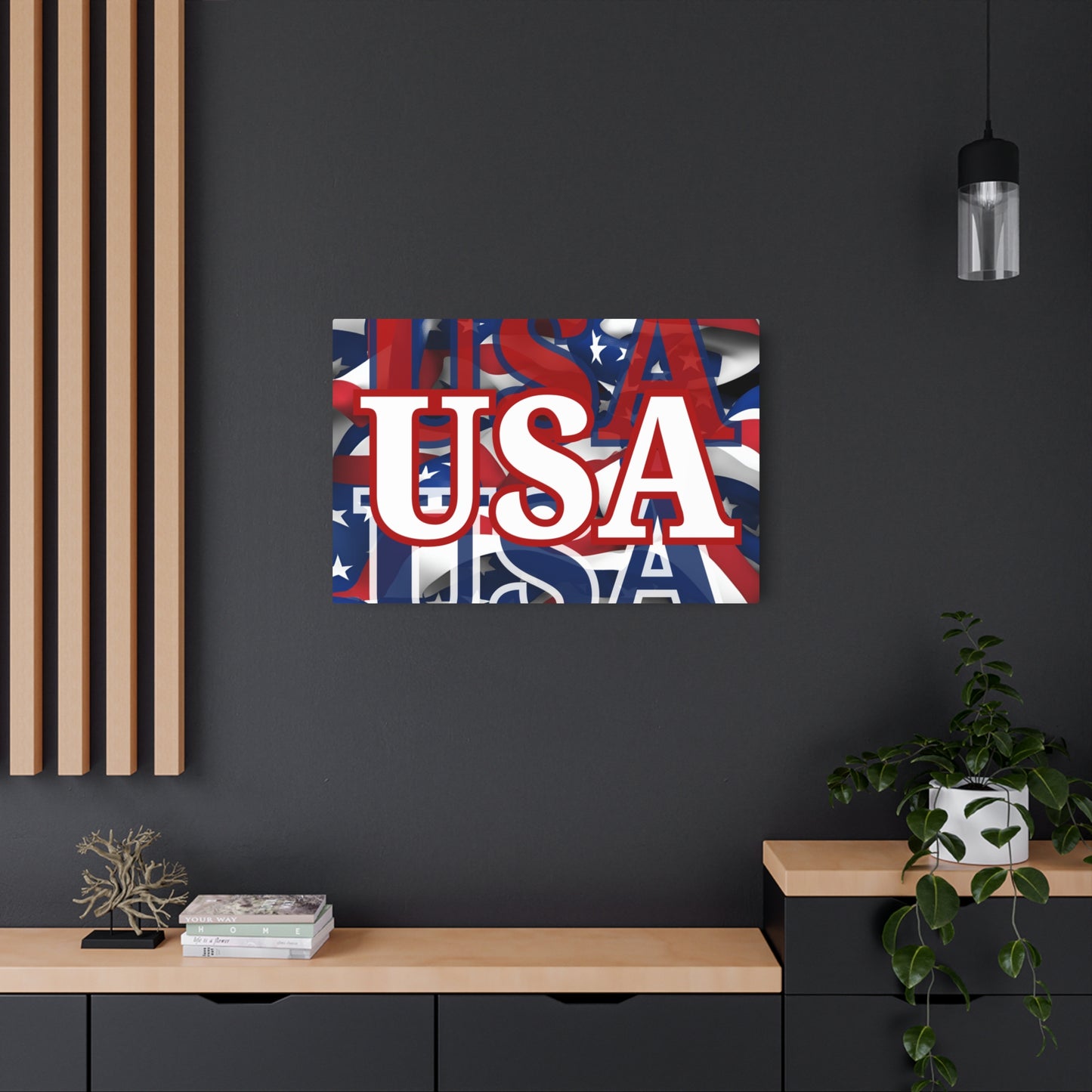 USA! USA! USA White Center Metal Art Sign by cypherpunkgear