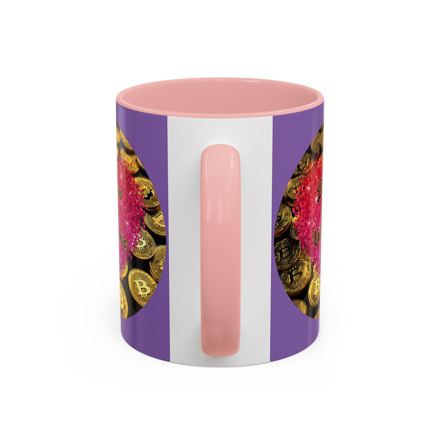 Bitcoin is My Valentine Light Purple Accent Mug by cypherpunkgear.com