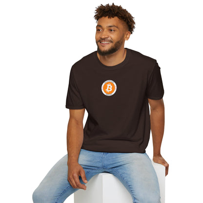 2-sided, Bitcoin (BTC) Decentralized Freedom Dark colors Unisex T-Shirt by cypherpunkgear.com