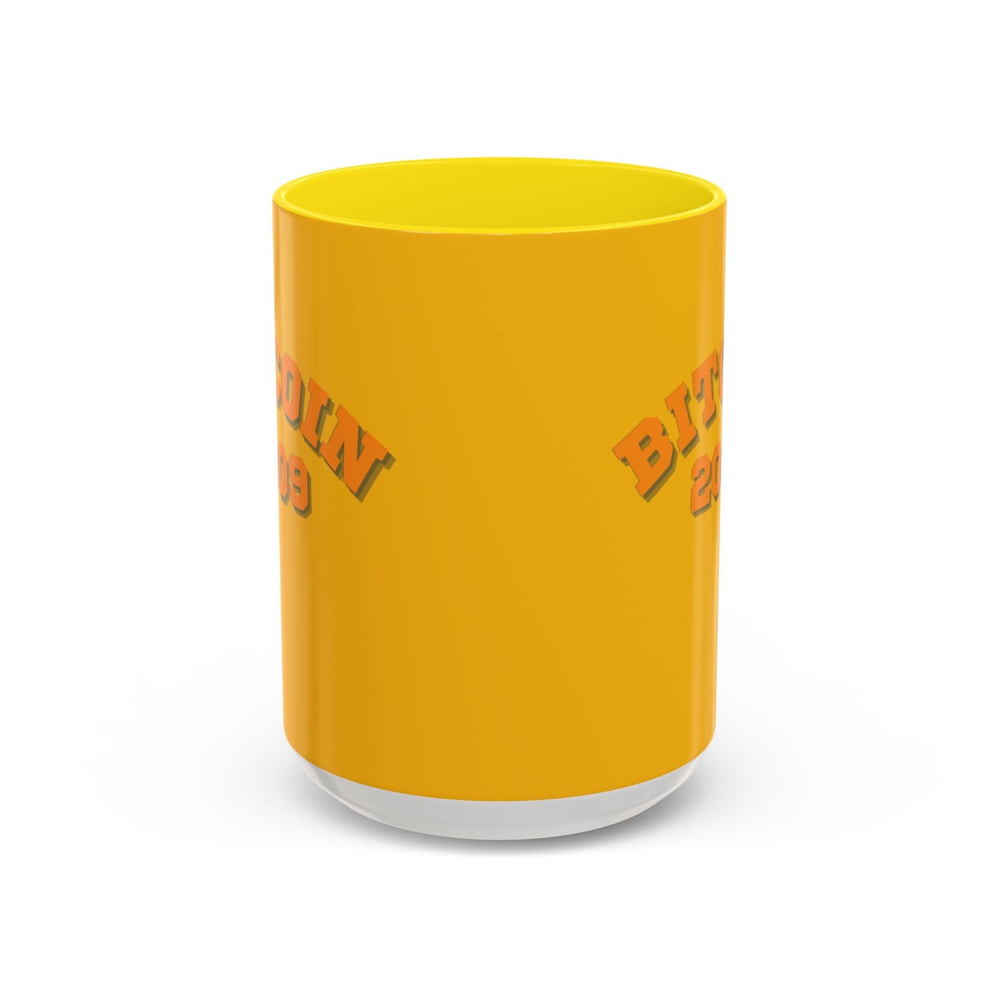 Bitcoin 2009 Yellow Accent Mug by cypherpunkgear.com