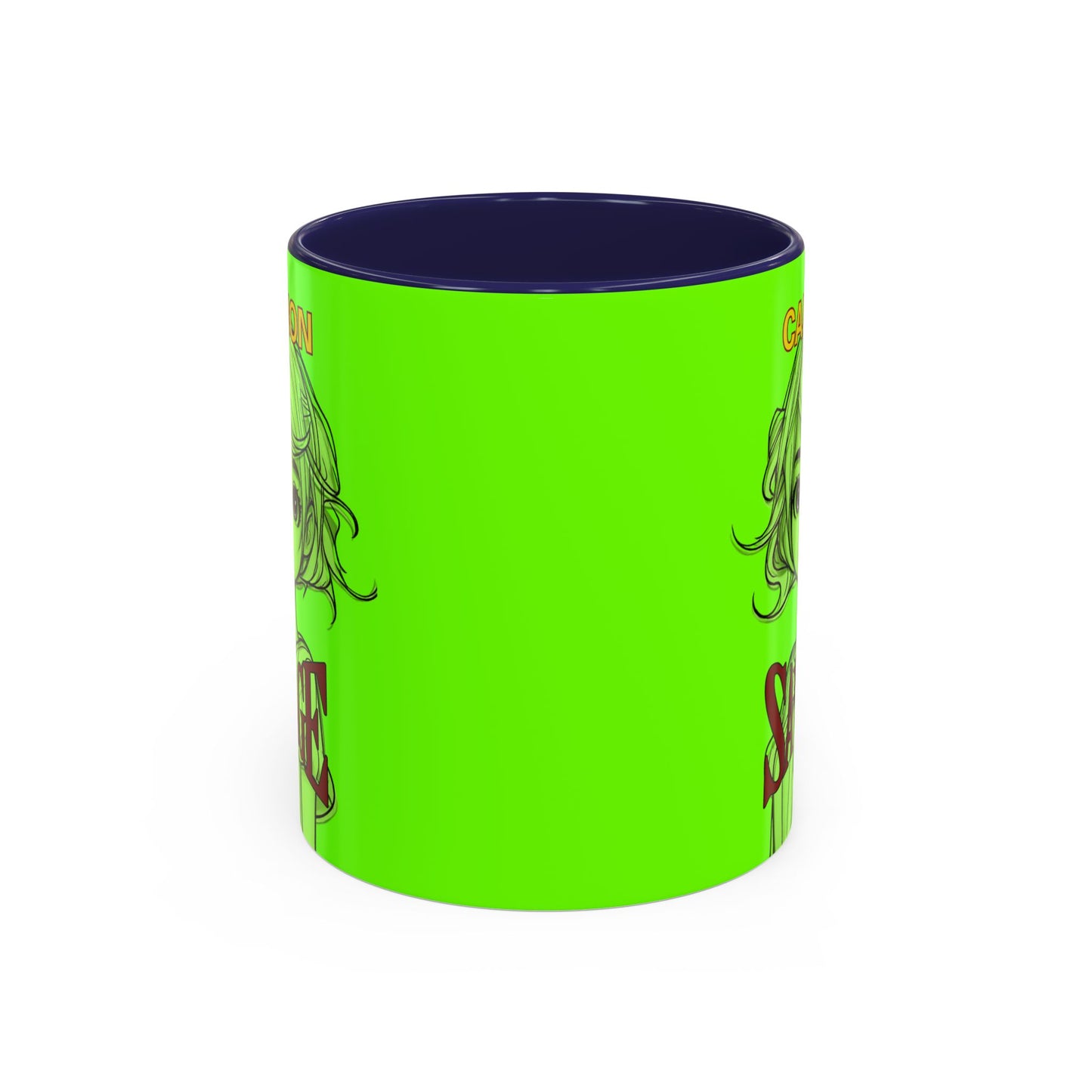 Caution, Savage Light Green Accent Mug by cypherpunkgear.com