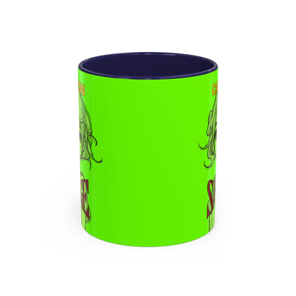Caution, Savage Light Green Accent Mug by cypherpunkgear.com