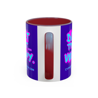 Don't Trust...Verify. Dark Purple Accent Mug by cypherpunkgear.com