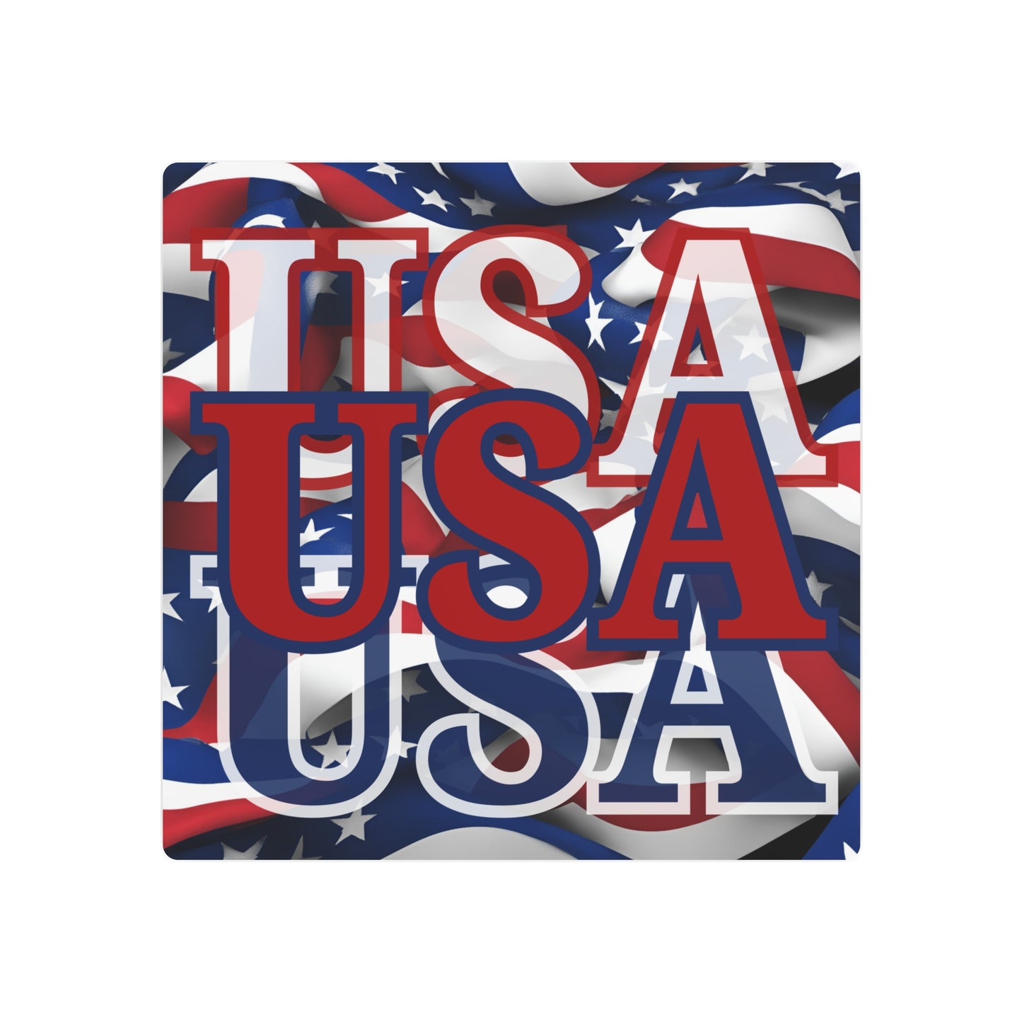 USA! USA! USA Red Center Metal Art Sign by cypherpunkgear