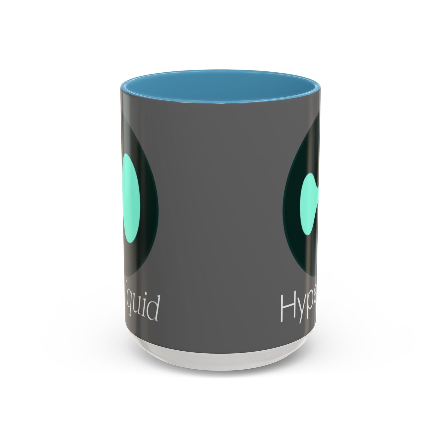 Hyperliquid White font Grey Accent Mug by cypherpunkgear.com