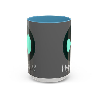 Hyperliquid White font Grey Accent Mug by cypherpunkgear.com